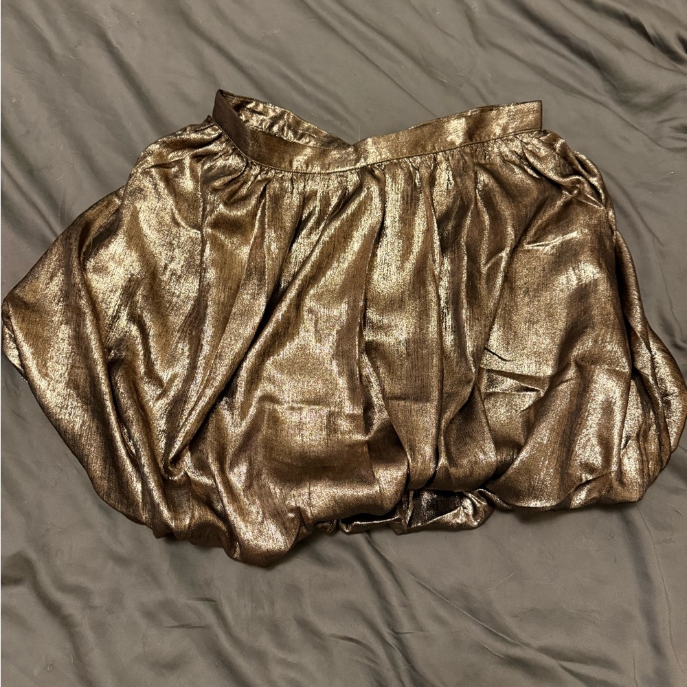Madewell Metallic Bronze A-Line Skirt